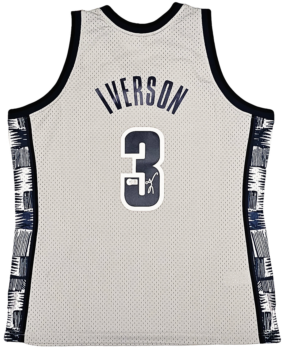 Georgetown Hoyas Allen Iverson Autographed Grey Authentic Mitchell & Ness 1995-96 College Vault Jersey Size XL Beckett BAS Witness Stock #220417