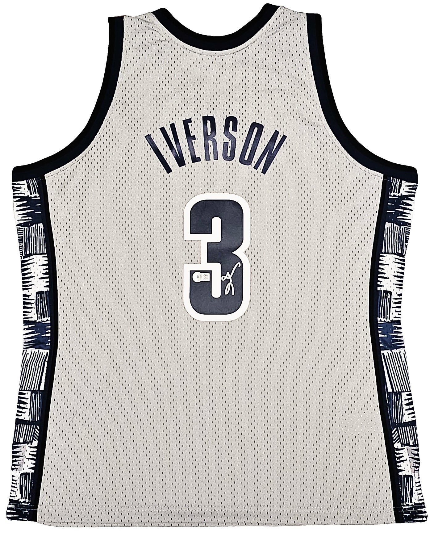Georgetown Hoyas Allen Iverson Autographed Grey Authentic Mitchell & Ness 1995-96 College Vault Jersey Size XL Beckett BAS Witness Stock #220417