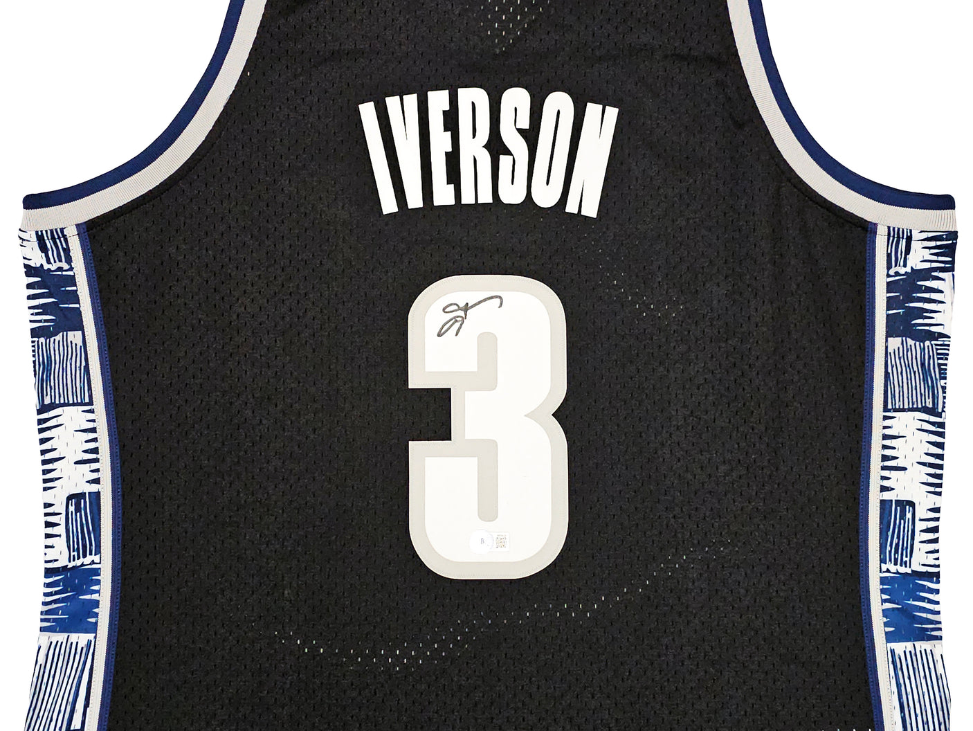 Georgetown Hoyas Allen Iverson Autographed Black Authentic Mitchell & Ness 1995-96 College Vault Jersey Size XL Beckett BAS Witness Stock #220427