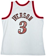 Philadelphia 76ers Allen Iverson Autographed Grey Authentic Mitchell & Ness 1997-98 HWC Swingman Jersey Size XL Beckett BAS Witness Stock #220430
