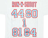 Houston Oilers Run & Shoot Autographed White Jersey With 5 Signatures Including Warren Moon Beckett BAS Witness Stock #220385