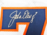 Denver Broncos John Elway Autographed White Jersey Beckett BAS Witness Stock #220369