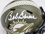 Bob Griese Autographed Miami Dolphins Salute to Service Army Green Speed Mini Helmet Beckett BAS Witness Stock #220466