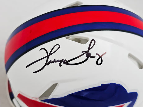 Thurman Thomas Autographed Buffalo Bills White Speed Mini Helmet Beckett BAS Witness Stock #220470