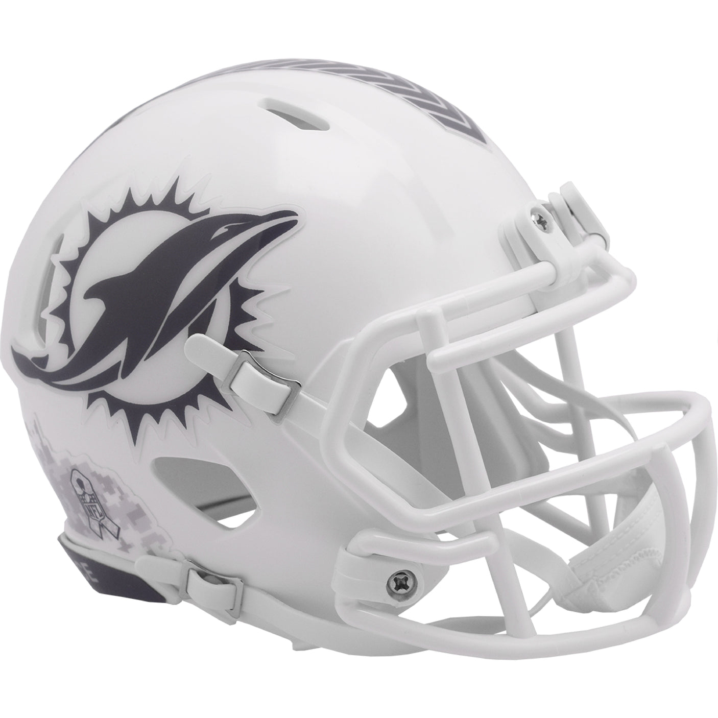 Miami Dolphins 2024 Salute to Service Riddell Speed Mini Football Helmet