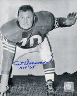 Art Donovan Signed Colts B&W 3-Pt Stance Pose 8x10 Photo w/HOF'68