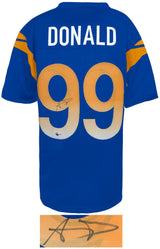 Aaron Donald Signed Blue Custom Football Jersey - (Beckett COA)