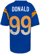 Aaron Donald Signed Blue Custom Football Jersey - (Beckett COA)