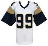 Aaron Donald Signed White Custom Embroidered Stat Football Jersey - (Beckett)