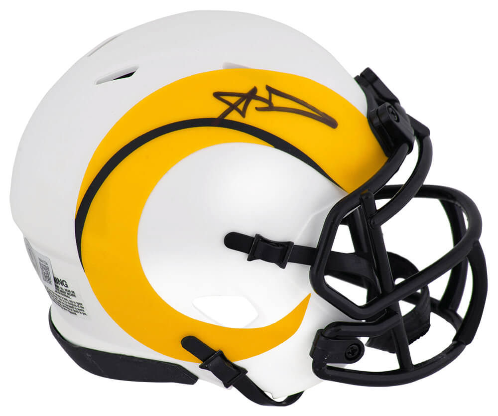 Aaron Donald Signed Los Angeles Rams LUNAR Eclipse Riddell Speed Mini Helmet - (Beckett)