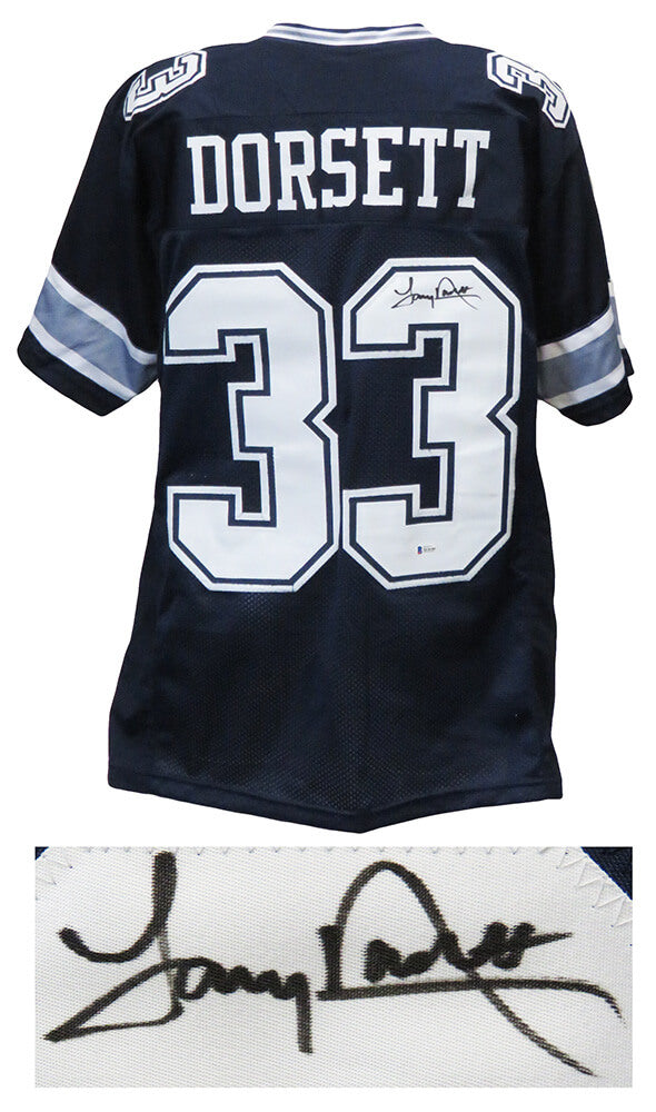 Tony Dorsett Signed Navy Custom Football Jersey (Beckett)