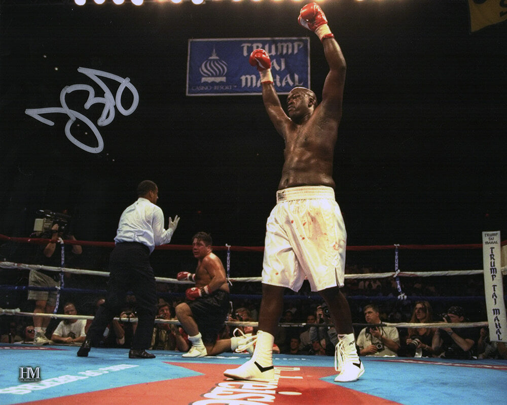 James Buster Douglas Signed Boxing Fight Celebration 8x10 Photo