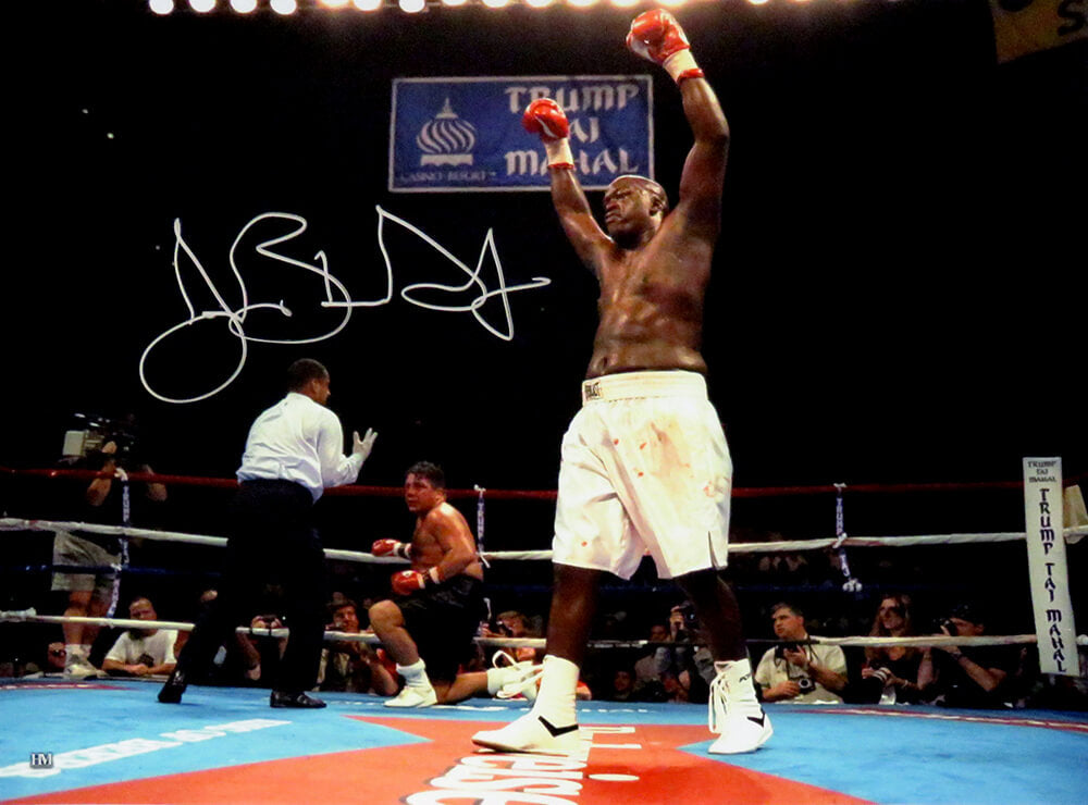 James Buster Douglas Signed Boxing Fight Celebration 16x20 Photo