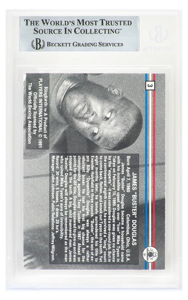 James Buster Douglas Signed 1991 Ringlords Boxing Card #3 - (Beckett Encapsulated)