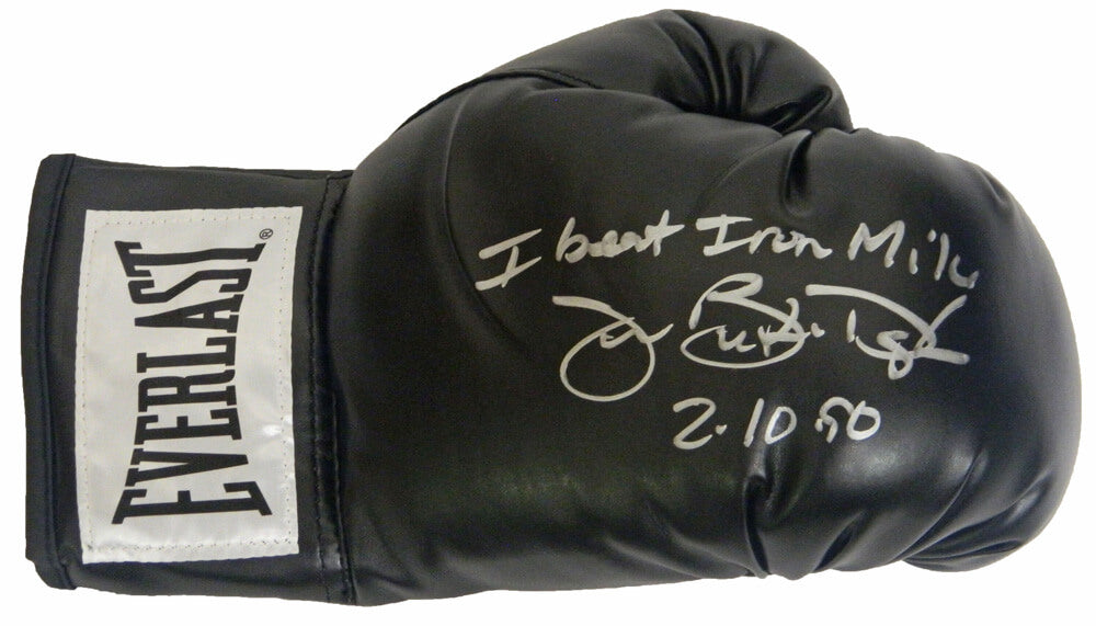 James Buster Douglas Signed Everlast Black Boxing Glove w/I Beat Iron Mike 2/10/90