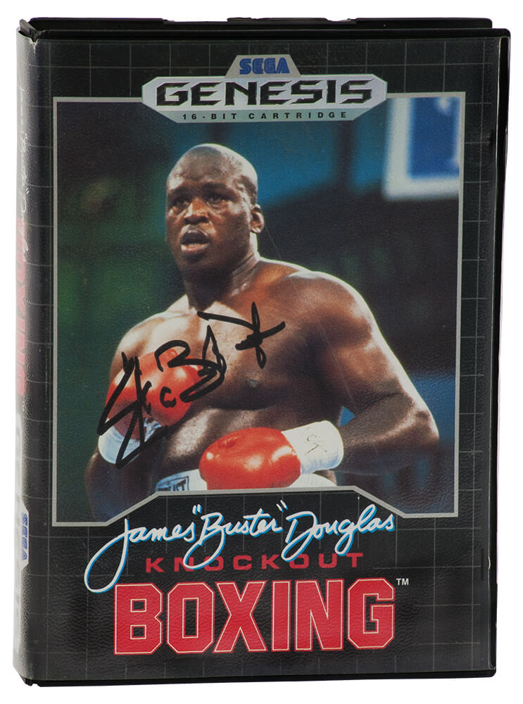 James Buster Douglas Signed Sega Genesis James Buster Douglas Knockout Boxing Video Game Cover & Case