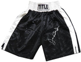 James Buster Douglas Signed Title Black & White Trim Boxing Trunks