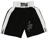 James Buster Douglas Signed Title Black & White Trim Boxing Trunks w/Tyson KO 2-11-90