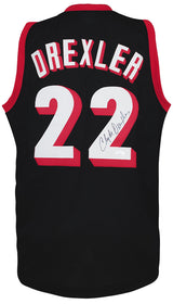 Clyde Drexler Signed Black 'The Glide' Throwback Custom Basketball Jersey - (JSA COA)