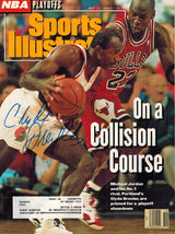 Clyde Drexler Signed Blazers 'On A Collision Course' Sports Illustrated 5/11/92 Magazine w/Michael Jordan