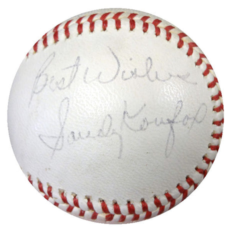 Sandy Koufax Autographed NL Baseball Los Angeles Dodgers "Best Wishes" Vintage Playing Days Signature PSA/DNA #V02561