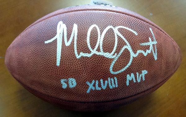 Malcolm Smith Autographed Super Bowl Leather Football Seattle Seahawks "SB XLVIII MVP" MCS Holo Stock #72383