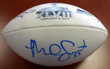 Malcolm Smith Autographed White Super Bowl Logo Football Seattle Seahawks MCS Holo Stock #72382