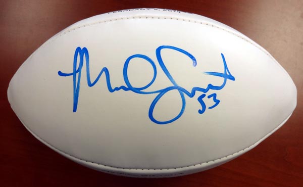 Malcolm Smith Autographed White Super Bowl Logo Football Seattle Seahawks MCS Holo Stock #72382