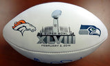 Malcolm Smith Autographed White Super Bowl Logo Football Seattle Seahawks MCS Holo Stock #72382