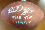 Richard Sherman Autographed Official NFL Leather Football Seattle Seahawks "The Tip 1/19/14" RS Holo Stock #78973
