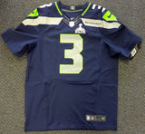 Seattle Seahawks Russell Wilson Autographed Blue Nike Elite Jersey Size 44 RW Holo Stock #88310
