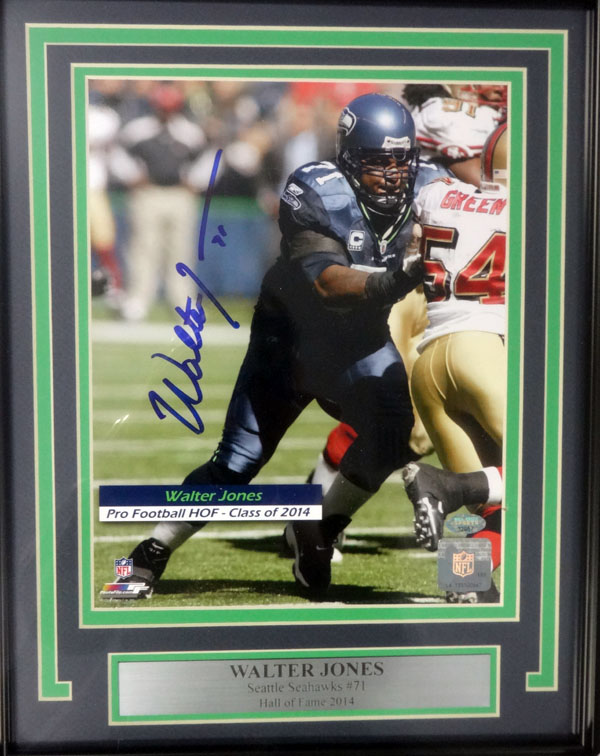 Walter Jones Autographed Framed 8x10 Photo Seattle Seahawks MCS Holo Stock #100322