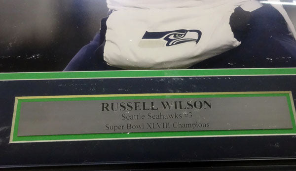 Russell Wilson Autographed Framed 16x20 Photo Seattle Seahawks Super Bowl RW Holo Stock #90708