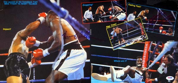 Mike Tyson & Henry Tillman Autographed Magazine Poster Photo Vintage PSA/DNA #T19763