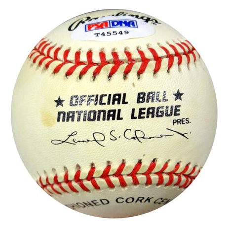 Joe Tepsic Autographed Official NL Baseball Brooklyn Dodgers PSA/DNA #T45549