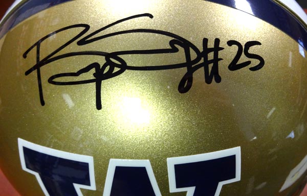 Bishop Sankey Autographed Riddell UW Huskies Full Size Authentic Helmet MCS Holo #40377