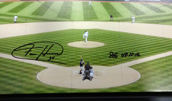 Felix Hernandez Autographed Framed 20x30 Canvas Photo Seattle Mariners "PG 8-15-12" #/34 MCS Holo Stock #94467