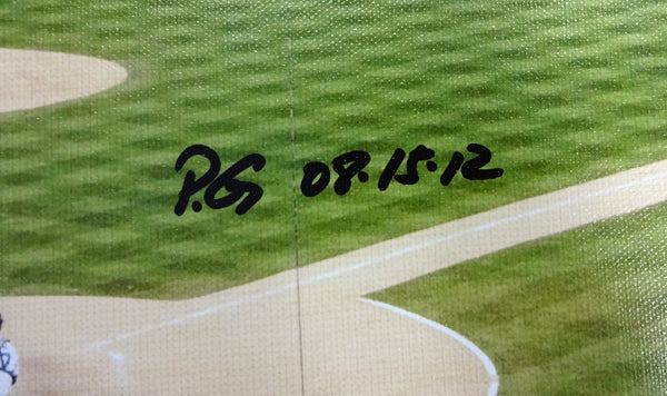 Felix Hernandez Autographed Framed 20x30 Canvas Photo Seattle Mariners "PG 8-15-12" #/34 MCS Holo Stock #94467