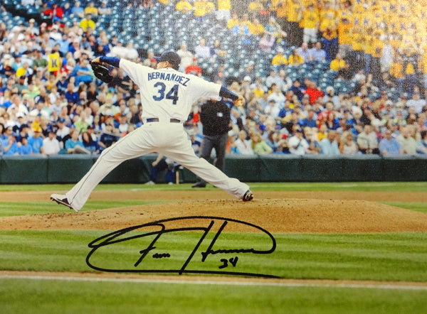 Felix Hernandez Autographed Framed 20x30 Canvas Photo Seattle Mariners "King Felix" #/34 MCS Holo Stock #94466