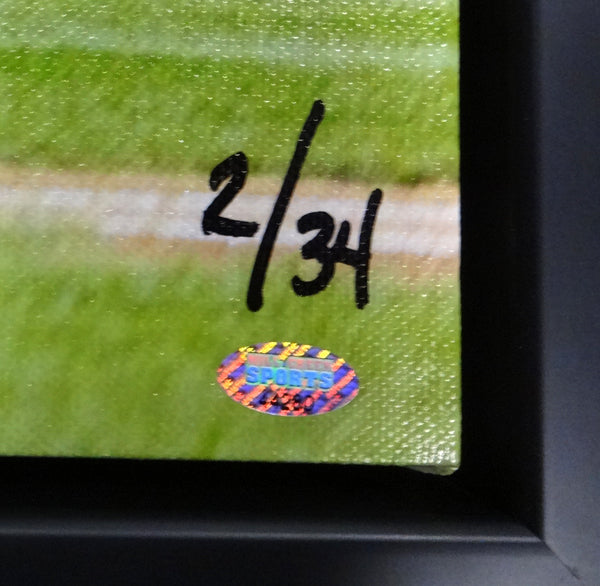 Felix Hernandez Autographed Framed 20x30 Canvas Photo Seattle Mariners "King Felix" #/34 MCS Holo Stock #94466