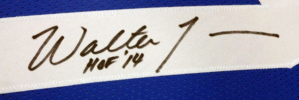 Seattle Seahawks Walter Jones Autographed Framed Blue Jersey MCS Holo Stock #90485