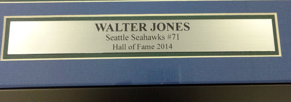 Seattle Seahawks Walter Jones Autographed Framed Blue Jersey MCS Holo Stock #90485