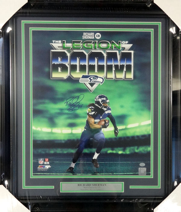 Richard Sherman Autographed Framed 16x20 Photo Seattle Seahawks RS Holo Stock #90705