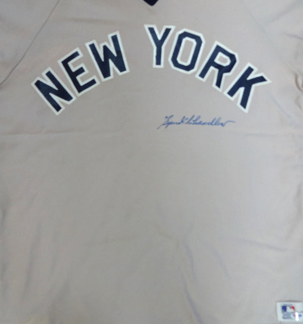 New York Yankees Spud Chandler Autographed Gray Jersey PSA/DNA #X04116