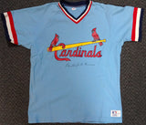 St. Louis Cardinals Burleigh Grimes Autographed Blue Jersey PSA/DNA #W06972