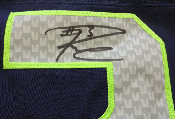 Seattle Seahawks Russell Wilson Autographed Blue Nike Elite Jersey Size 52 RW Holo Stock #60977