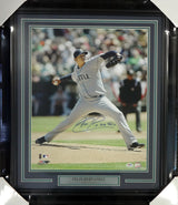 Felix Hernandez Autographed Framed 16x20 Photo Seattle Mariners "King Felix" PSA/DNA Stock #98088
