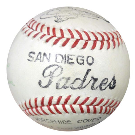 Hank Aaron Autographed Padres Baseball Atlanta Braves "Best Wishes & #563" Vintage PSA/DNA #W05047
