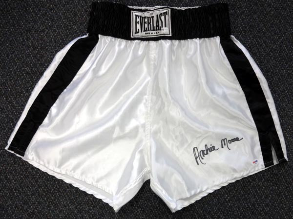 Archie Moore Autographed White Everlast Boxing Trunks PSA/DNA #X30921