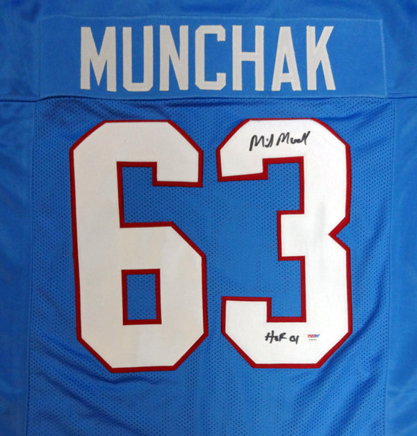 Houston Oilers Mike Munchak Autographed Blue Jersey "HOF 2001" PSA/DNA Stock #99428